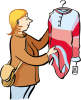 Frau beim Einkaufen von Kleidung