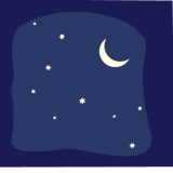 Himmel mit Mond und Sternen