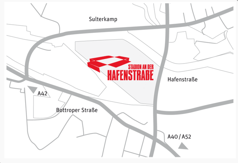 Anfahrtsübersicht zum Stadion an der Hafenstraße