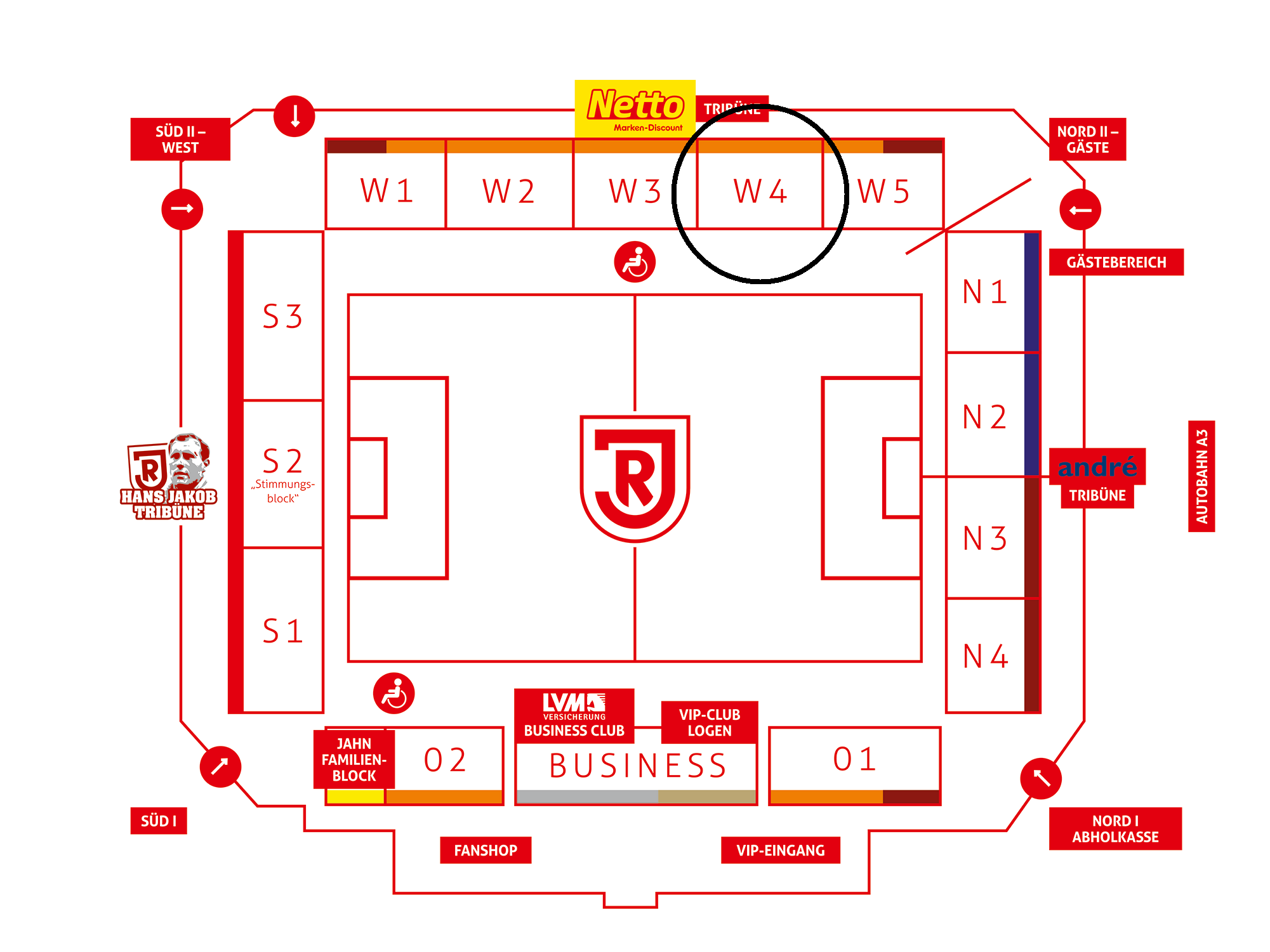 Jahnstadion - Plätze für Menschen mit Sehbehinderung