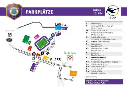 Lage Erzgebirgsstadion Aue