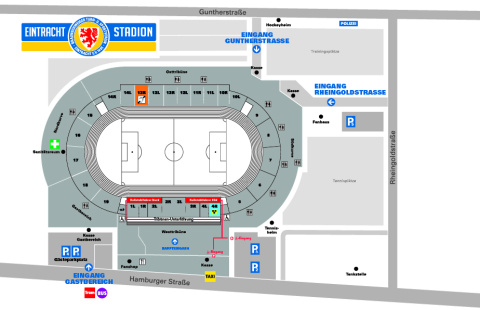 Stadionplan Beeinträchtigungen