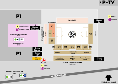 Elversberg Stadionplan URSAPHARM-Arena
