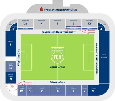 Stadiongrafik Rollstuhlfahrer Heidenheim